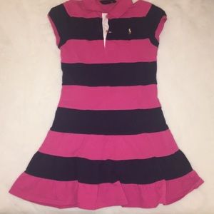 Ralph Lauren girls size M navy and pink dress